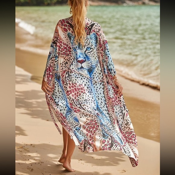 Bohemian Kimono Beach Coverup Cardigan - Picture 1 of 5